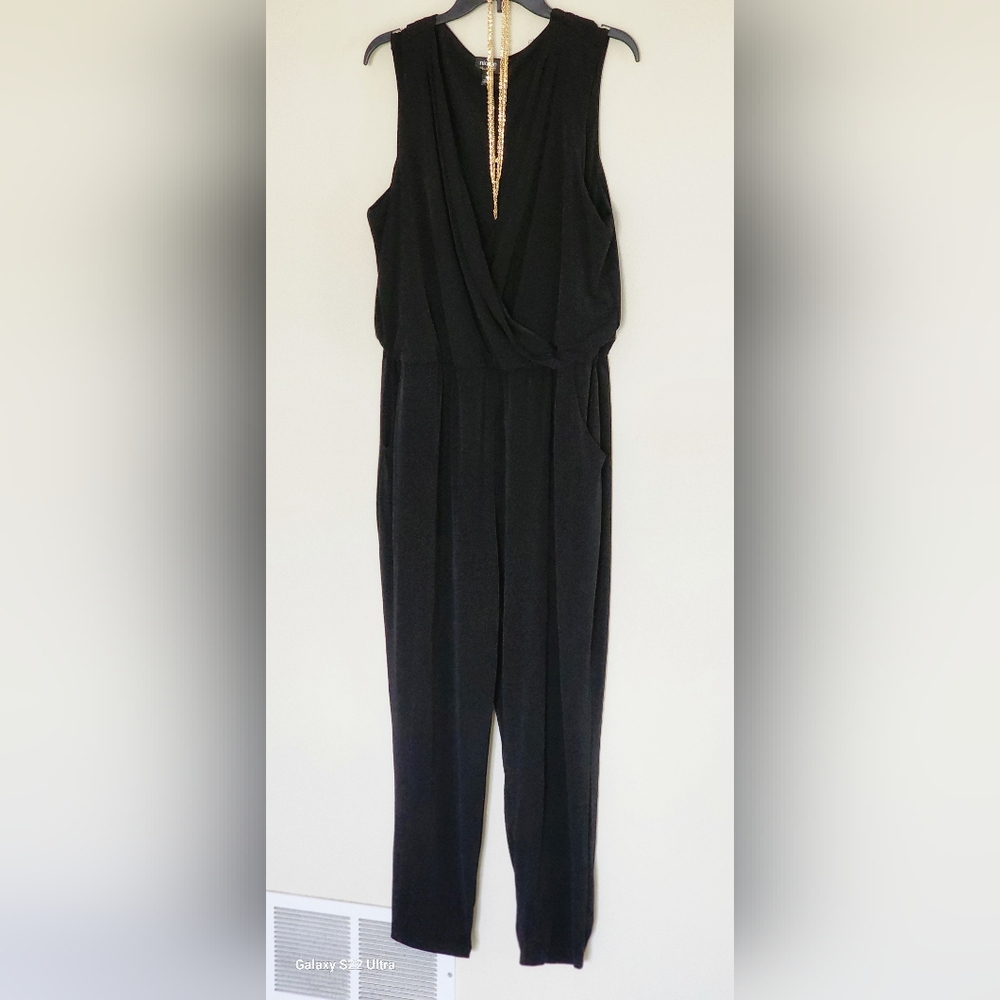 Nicole Miller sleeveless black jumpsuit